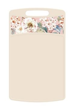 Доска разделочная прямоугольная 260х155х3,5мм с декором (бежевый)